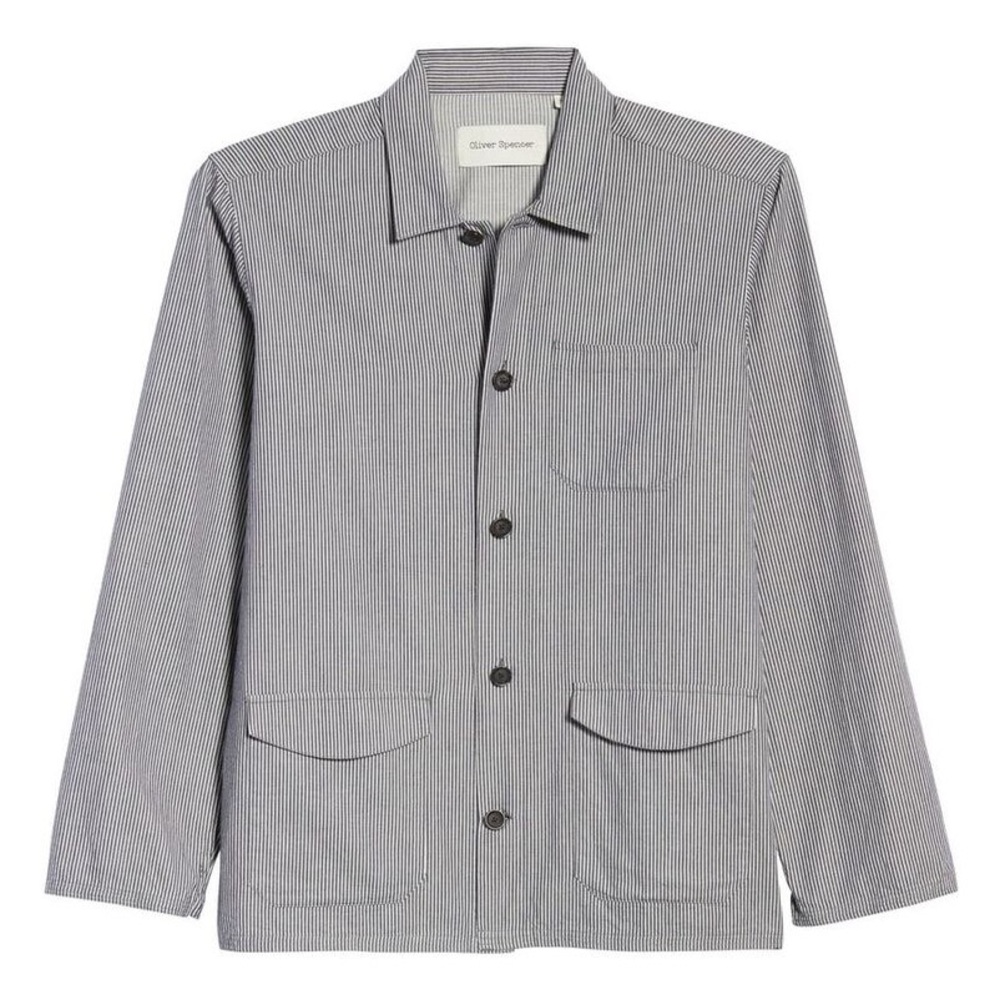 Oliver Spencer Men's Hockney Shirt Jacket 100% Organic Cotton Size XXL